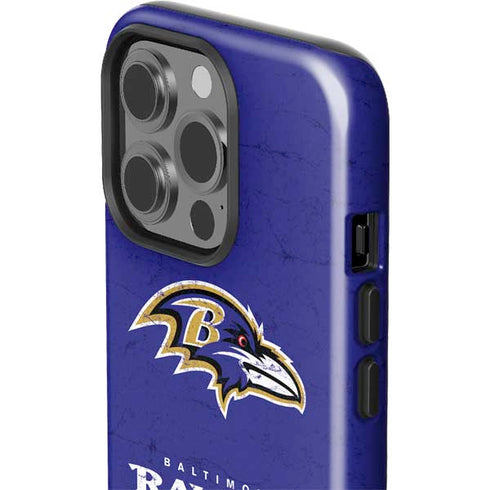 NFL Baltimore Ravens Distressed iPhone 15 Pro Impact Case